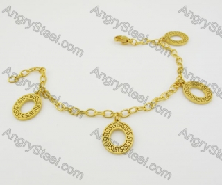 Gold Plating Vintage Oval Design Bracelet KJB680016