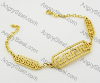 Gold Plating Steel Hollow Vintage Design Bracelet KJB680017