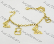 Lovely Gold Bear and Butterfly Bracelet KJB680029