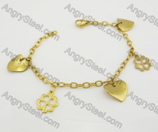 Lovely Gold Flower and Leaf Bracelet KJB680030