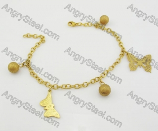 Gold Steel Butterfly and Bear Bracelet KJB680032