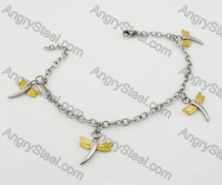 Gold Plating Steel Dragonfly Bracelet KJB680037