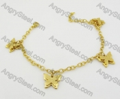 Gold Plating Steel Butterfly Bracelet KJB680038