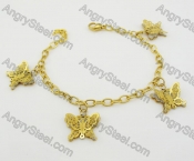 Gold Plating Steel Butterfly Bracelet KJB680039