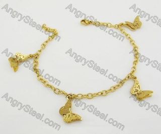 Gold Steel Butterfly Bracelet KJB680040