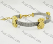 Cute Gold Plating Stainless Steel Bear Bracelet KJB680043