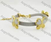 Gold Plating Stainless Steel Butterfly Bracelet KJB680044