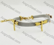 Gold Stainless Steel Dragonfly Bracelet KJB680046