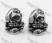 Stainless Stee Inlay Stone Skull Bikerl Ear StudKJE690001