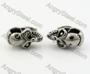 Stainless Steel Stone Eyes Skull Biker Earrings KJE690007