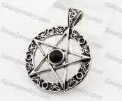 Stainelss Steel Black Stone Star Pendant KJP600056