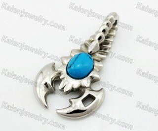 Stainless Steel Turquoise Scorpion Pendant KJP600063