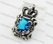 Stainless Steel Blue Stone Crown Pendant KJP600069