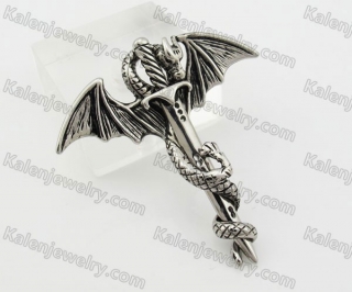 Stainless Steel Dragon Sword Pendant KJP600093