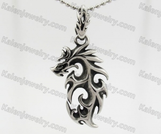 Steel Dragon Wolf Biker Pendant KJP600127