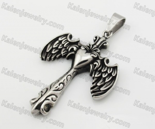 Stainless Steel Wings Heart Pendant KJP600130