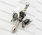 Stainless Steel Wings Skull Pendant KJP600134