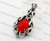 Stainless Steel Red Stone Pendant KJP600155