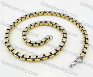 8mm Wide Half Gold Big Box Chain KJN600001