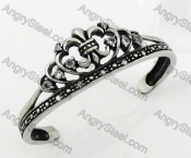 Stainless Steel Zircon Floral Bangle KJB350093