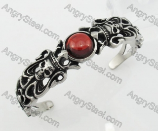 Stainless Steel Red Zircon Bangle KJB350102