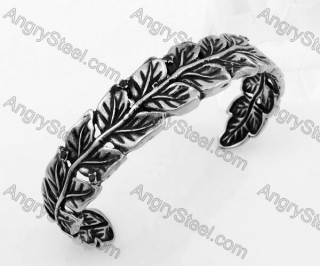 Stainless Steel Leaf Bangle KJB350111