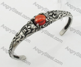 Stainless Steel Red Zircon Bangle KJB350116