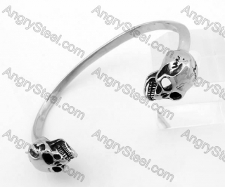 Stainless Steel Skull Bangle KJB350120