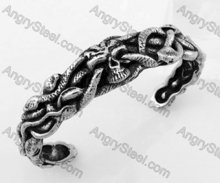 Stainless Steel Snake Skull Bangle KJB350129