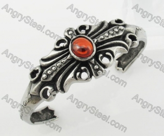 Stainless Steel Red Zircon Bangle KJB350140