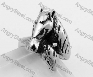 Stainless Steel Horse Ring KJR350267