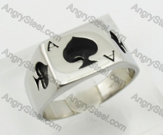 Stainless Steel Spade Ace Ring KJR350268