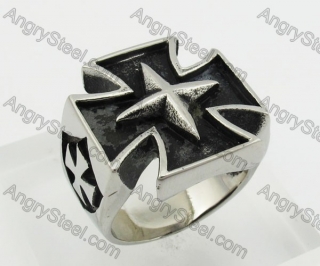 Stainless Steel Iron Cross Ring KJR350270