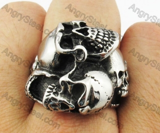 Stainless Steel Skull Ring KJR350276