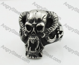 Stainless Steel Skull Ring KJR350277