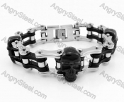 16.4mm Wide 225mm Long Skull Biker Chain Bracelet KJB360020