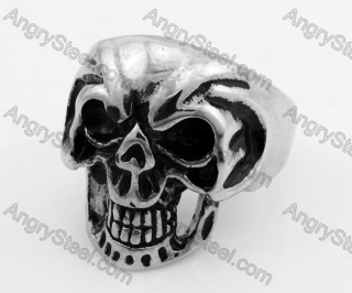 Stainless Steel Skull Ring KJR100040