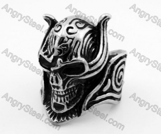 Stainless Steel Skull Ring KJR100044