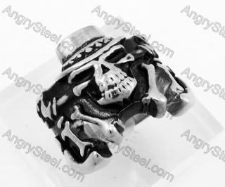 Stainless Steel Skull Ring KJR100047