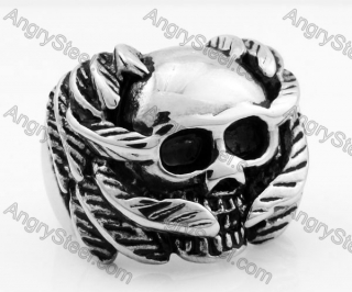 Stainless Steel Skull Ring KJR100050