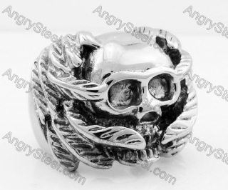 Stainless Steel Skull Ring KJR100051