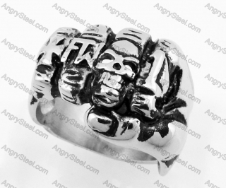 Stainless Steel Fist Ring KJR100055