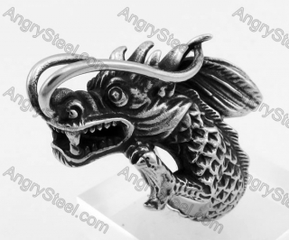 Stainless Steel Dragon Ring KJR350286