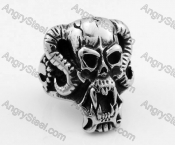 Stainless Steel Skull Ring KJR350288