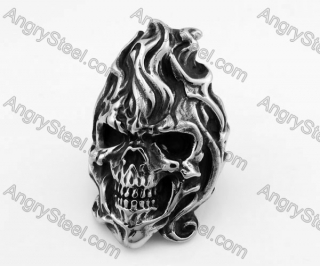 Stainless Steel Skull Ring KJR350291