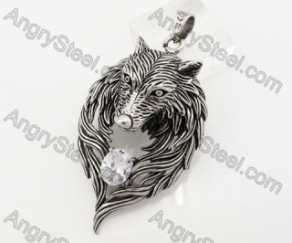 Big Stainless Steel Wolf Pendant KJP170620