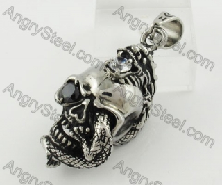 Stainless Steel Skull Pendant KJP170657