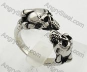 Stainless Steel Double Death Head Ring KJR350322