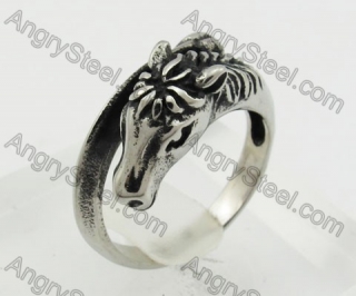 Stainless Steel Horse Ring KJR350324