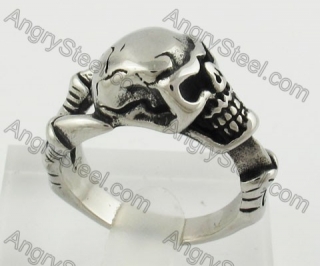 Stainless Steel Skull Ring KJR350325